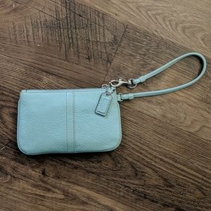 Ligjt blue coach wristlet